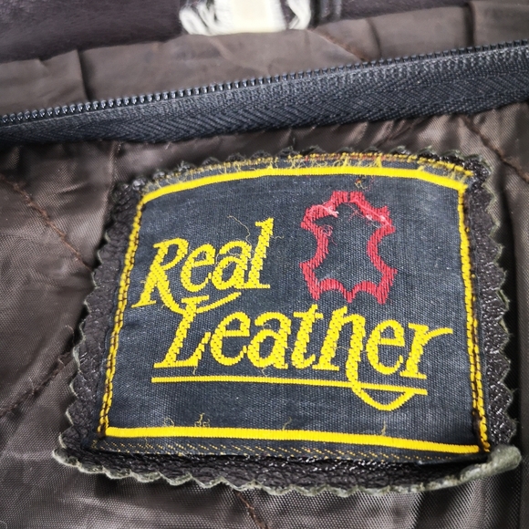 Real leather vintage leather jacket - Picture 2 of 4
